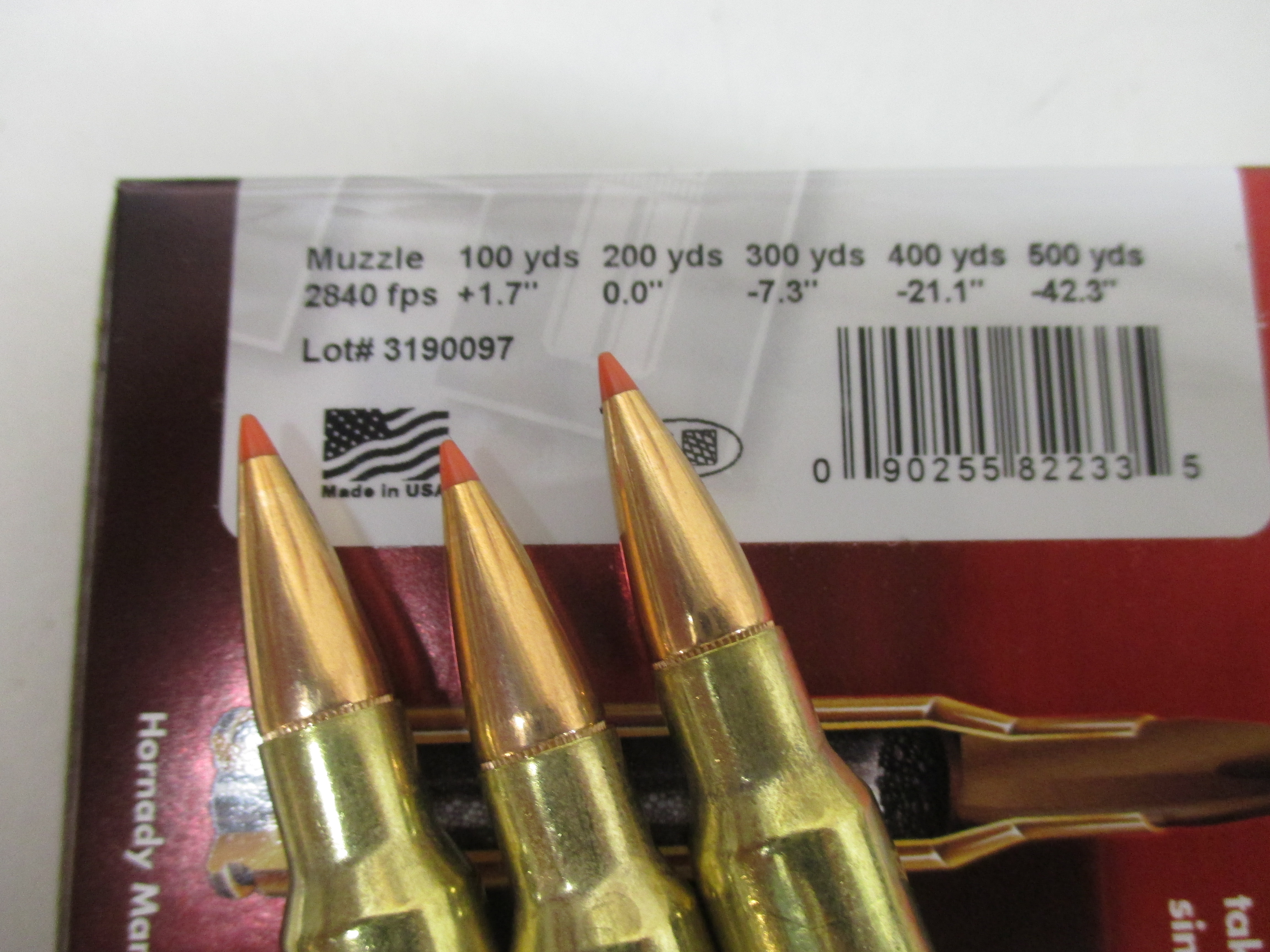 Munition: Munition Hornady 338 Win. Mag SST 225grs.